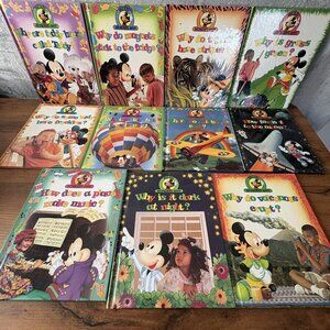 Disney Mickey Wonders Why Hardbacks 11 Books Vintage 1992 USA HomeSchool Mouse